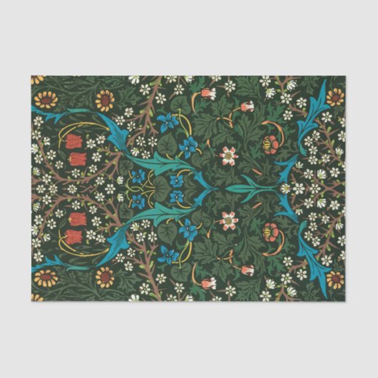 WEEFSELPAPIER : WILLIAM MORRIS : TULIPS TISSUEPAPIER (Voorkant)