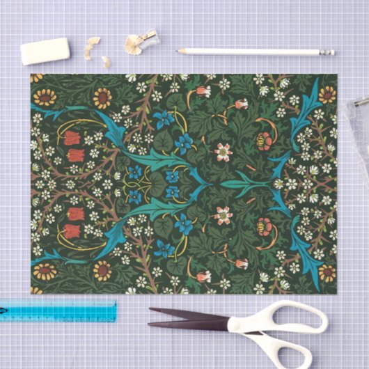 WEEFSELPAPIER : WILLIAM MORRIS : TULIPS TISSUEPAPIER (Craft)