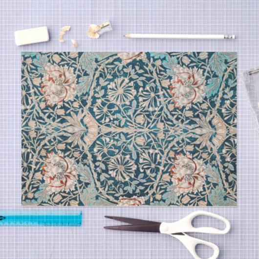 WEEFSELPAPIER : WILLIAM MORRIS : TULIPS TISSUEPAPIER (Craft)