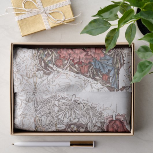 WEEFSELPAPIER : WILLIAM MORRIS : WILD TULIP TISSUEPAPIER (Geschenk)