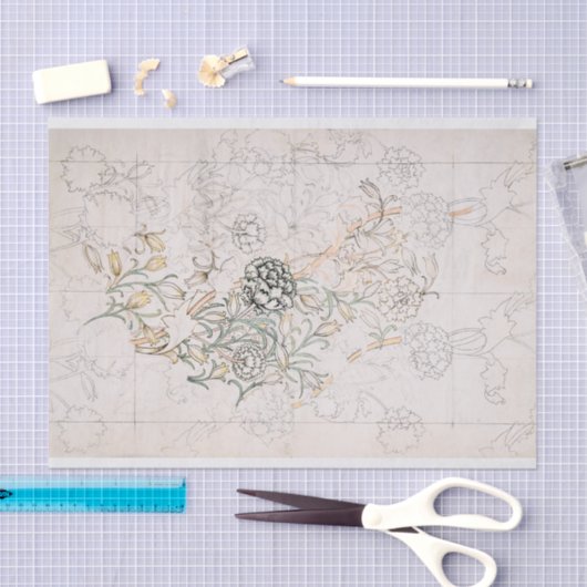 WEEFSELPAPIER : WILLIAM MORRIS : WILD TULIP TISSUEPAPIER (Craft)