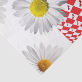 Weefselpapier Witte Daisy Red Gecontroleerde koppe Tissuepapier (Detail)