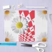 Weefselpapier Witte Daisy Red Gecontroleerde koppe Tissuepapier (Craft)