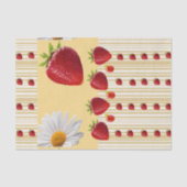 Weefselpapier Witte Daisy Strawberry Tissuepapier (Voorkant)