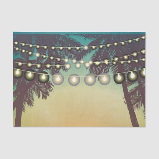 Weefselpapier Wrapping Strand Sunset Palm Trees St Tissuepapier (Voorkant)