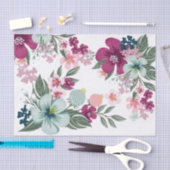 Weefselpapier Wrapping Tropische bloemen op wit Tissuepapier (Craft)