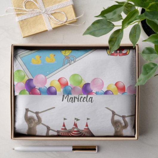 Weefselpapier Zoo Circus Clown Seal Eenden Tissuepapier (Geschenk)