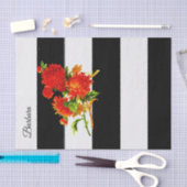 Weefselpapier, zwarte streep, Floral Tissuepapier (Craft)