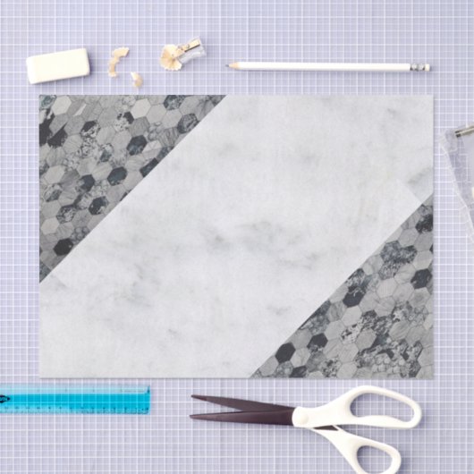 Weefselpapier zwarte witte marmer tissuepapier (Craft)