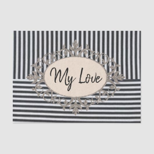 Weefselpapierband zwarte strepen tissuepapier (Voorkant)