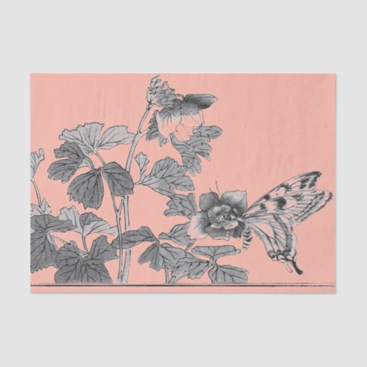 Weefselpapieren BUTTERFLY JAPANESE AFDRUKKING Tissuepapier (Voorkant)