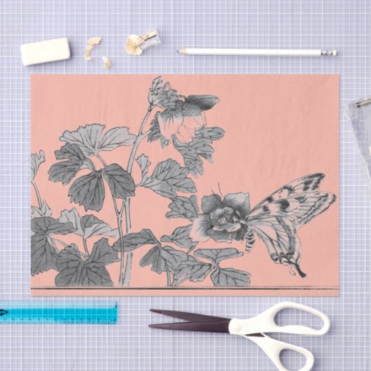 Weefselpapieren BUTTERFLY JAPANESE AFDRUKKING Tissuepapier (Craft)