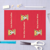 Weefselpapieren katten die vóór de koffiewijn word tissuepapier (Craft)