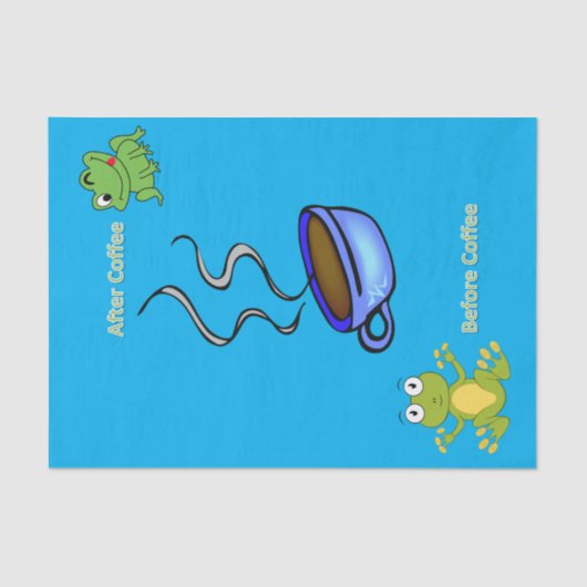 Weefselpapieren kikkers voor en na koffie tissuepapier (Voorkant)