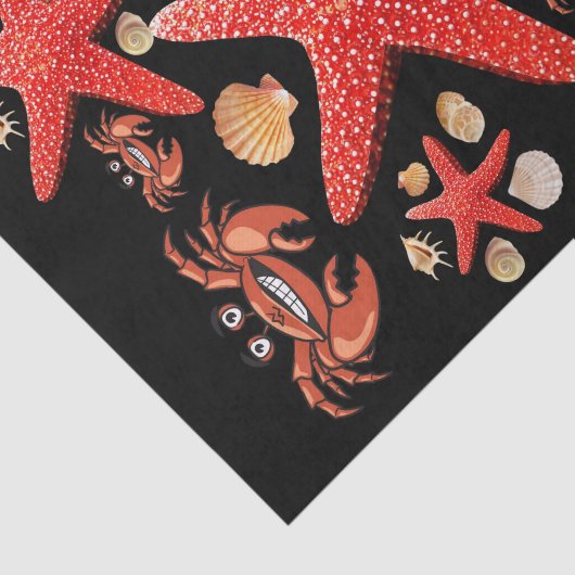 Weefselpapieren krabben Stapkelplanken Zwart Tissuepapier (Detail)