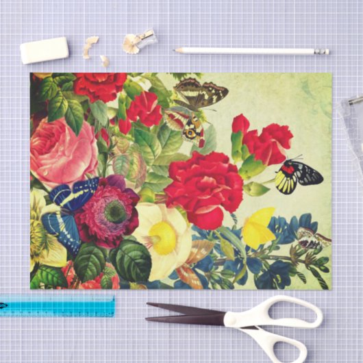 Weefselpapieren vlinders en -bloemen tissuepapier (Craft)