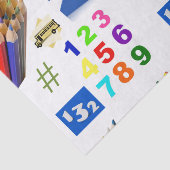 Weefselpapiernummers schoolbus tissuepapier (Detail)