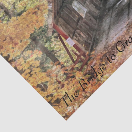 Weefselpapierset (2) Brug naar grootmoederhuis Tissuepapier (Detail)