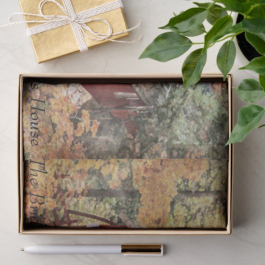 Weefselpapierset (2) Brug naar grootmoederhuis Tissuepapier (Geschenk)