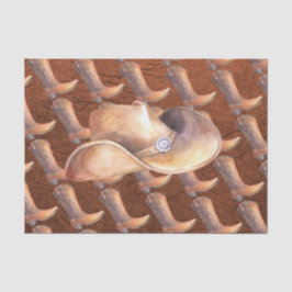 Weefselpapierset (2) Cowboy Pet en Boots Tissuepapier