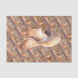 Weefselpapierset (2) Cowboy's Boots & Pet op verf Tissuepapier