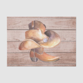 Weefselpapierset (2) Landjongen op hout Tissuepapier