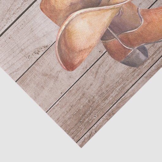 Weefselpapierset (2) Landjongen op hout Tissuepapier (Detail)