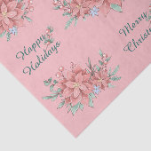 Weefselpapierset (2) Roze Poinsettia Kerstmis Tissuepapier (Detail)