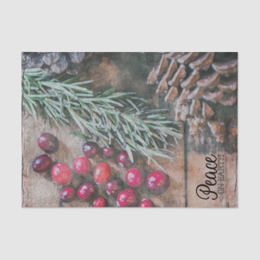 Weefselpapierset (2) Vrede op aarde Tissuepapier (Voorkant)