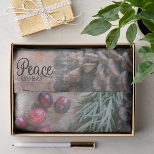 Weefselpapierset (2) Vrede op aarde Tissuepapier (Geschenk)