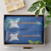 Weefselpapierset van 2 elektrische gitaren op blau tissuepapier (Geschenk)