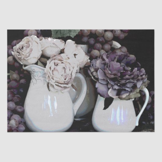 Weefselpapierset van 2 Pitchers, Grafieken en Bloe Tissuepapier (Voorkant)