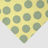 Weefselpapierstrips Groene cirkels geel Tissuepapier (Detail)