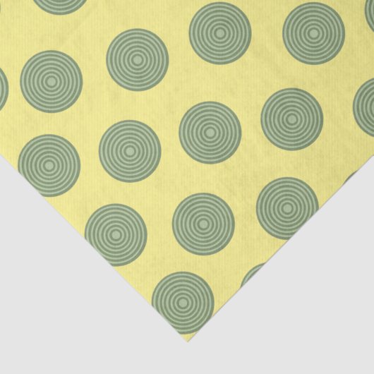 Weefselpapierstrips Groene cirkels geel Tissuepapier (Detail)