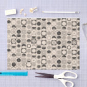 Weefselpapierstrips zwarte beige cirkels tissuepapier (Craft)