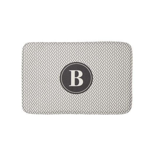 Weefselpatroonmonogram Badmat (Voorkant)