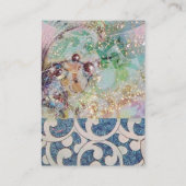 WEEFSELPLAAT, helder, levendig roze blauw Visitekaartje (Achterkant)