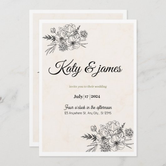 Weefuitnodiging Kaart (Voorkant / Achterkant)