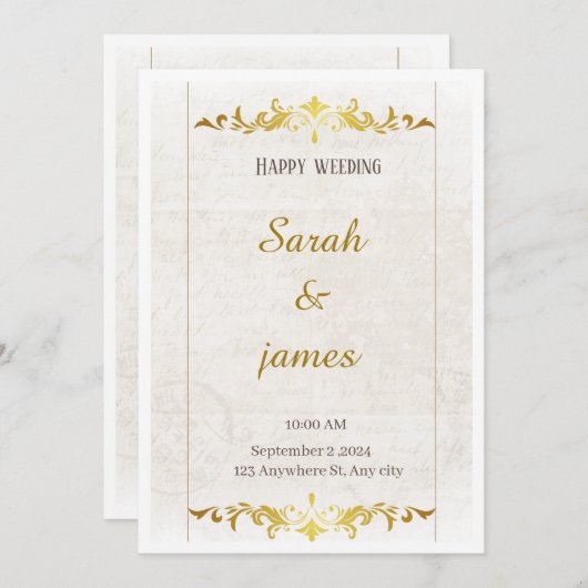 Weefuitnodiging Kaart (Voorkant / Achterkant)