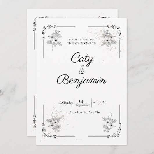 Weefuitnodiging Kaart (Voorkant / Achterkant)