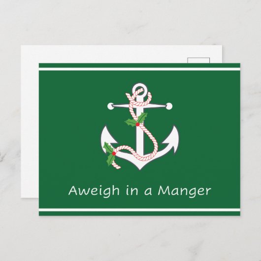 Weeg af in een Manger Post Card Green Briefkaart (Voorkant / Achterkant)
