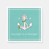 Weeg in een Manger Nautical Holiday Napkin Seafoam Servet (Voorkant)
