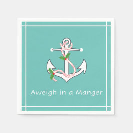Weeg in een Manger Nautical Holiday Napkin Seafoam Servet