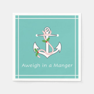 Weeg in een Manger Nautical Holiday Napkin Seafoam Servet