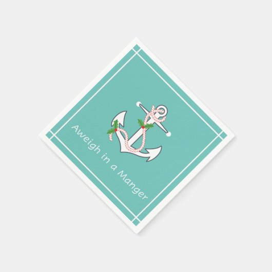 Weeg in een Manger Nautical Holiday Napkin Seafoam Servet (Hoek)