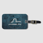 Weegblad blauwgroen bagagelabel (Voorkant (horizontaal))