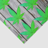 Weegblad op Rustige houten hek op maat Tissuepapier (Detail)