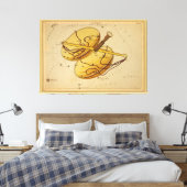 Weegblad - teken van het Afbeelding van het dierl Canvas Afdruk (Insitu (Slaapkamer))