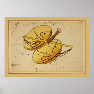 Weegblad - teken van het Afbeelding van het dierl Poster