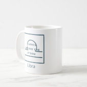 Weegblad Zodiab Sign Fun Quote Blue Text Birthday Koffiemok (Voorkant links)